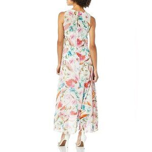 Calvin Klein Floral Maxi Dress Cd9Hh3C6 High Low Sleeveless Bloom Chic Size 4